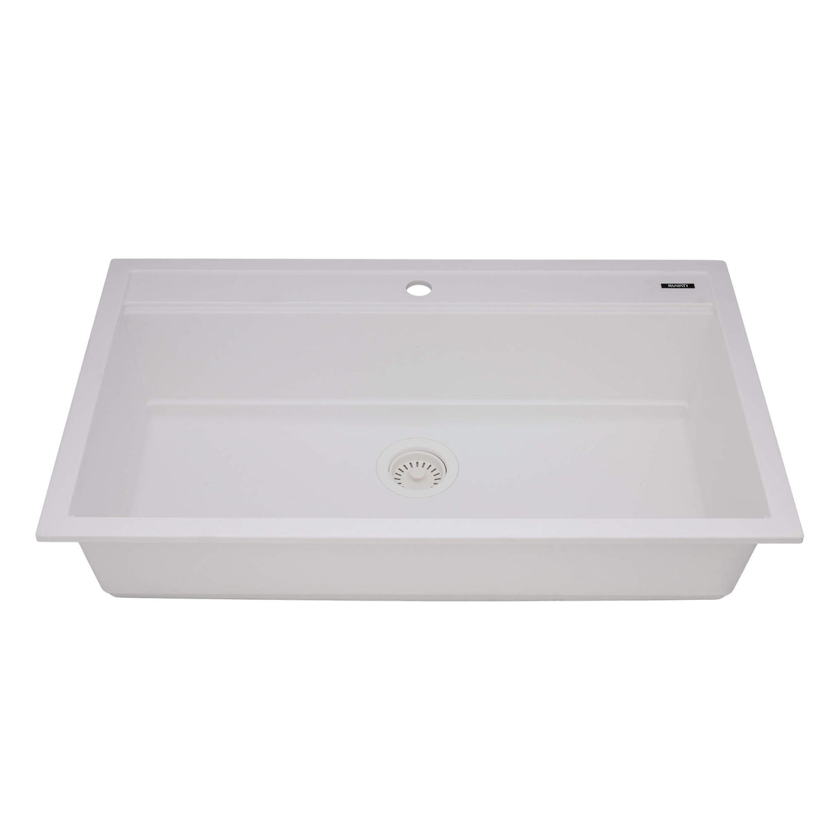 Ruvati 34-inch epiCube Granite Composite Workstation Drop-in Topmount Kitchen Sink Matte White - RVG1634WH