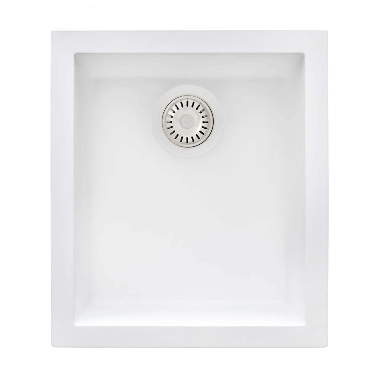 Ruvati 15 x 17 inch Granite Composite Undermount Single Bowl Wet Bar Prep Sink - Arctic White - RVG2016WH