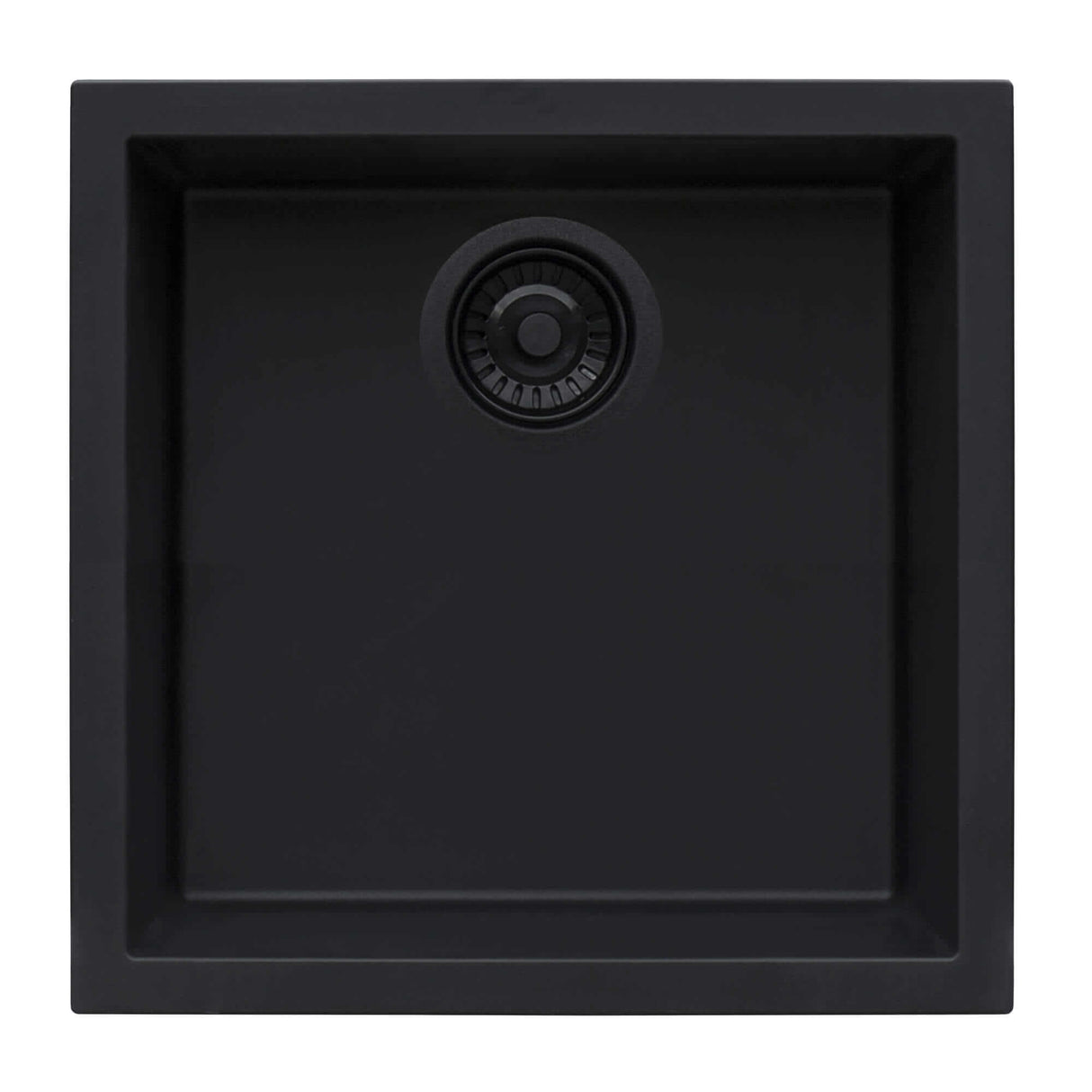 Ruvati 17 x 17 inch Granite Composite Undermount Single Bowl Wet Bar Prep Sink - Midnight Black - RVG2018BK