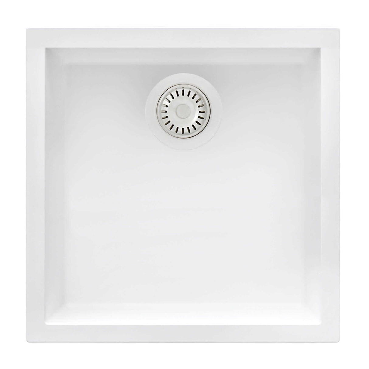 Ruvati 17 x 17 inch Granite Composite Undermount Single Bowl Wet Bar Prep Sink - Arctic White - RVG2018WH