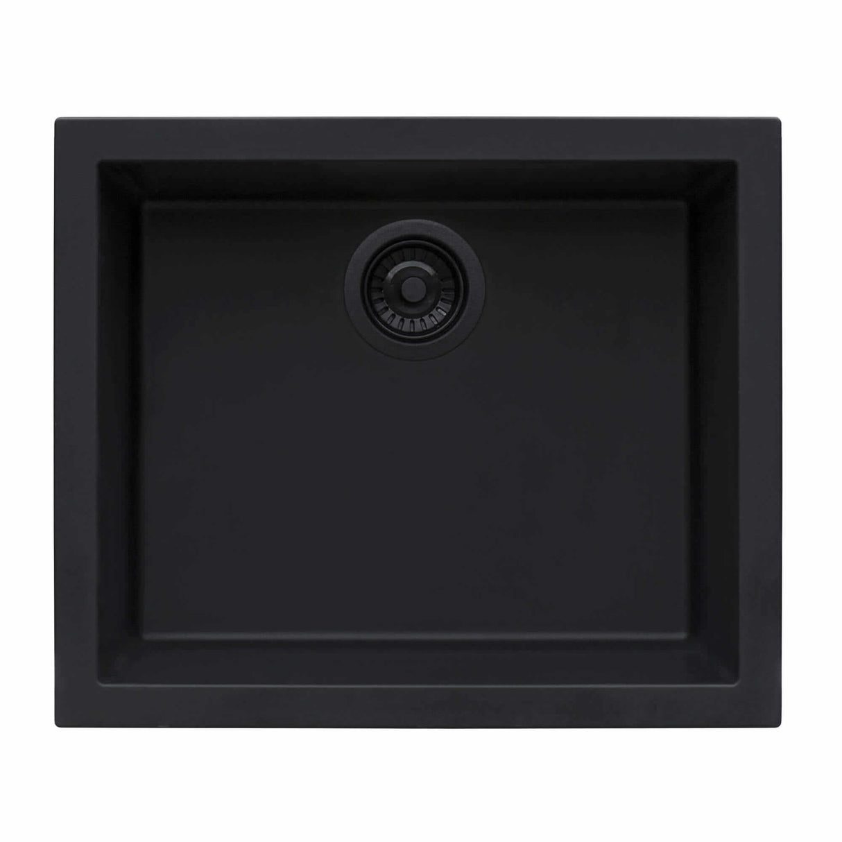 Ruvati 23 x 17 inch Granite Composite Undermount Single Bowl Kitchen Sink - Midnight Black - RVG2023BK