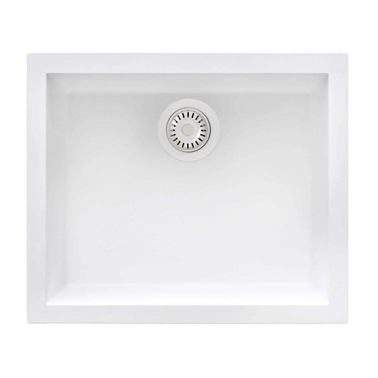 Ruvati 23 x 17 inch Granite Composite Undermount Single Bowl Kitchen Sink - Arctic White - RVG2023WH