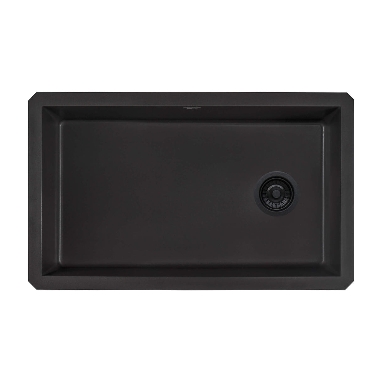 Ruvati 32 x 19 inch epiGranite Undermount Granite Composite Single Bowl Kitchen Sink - Midnight Black - RVG2033BK