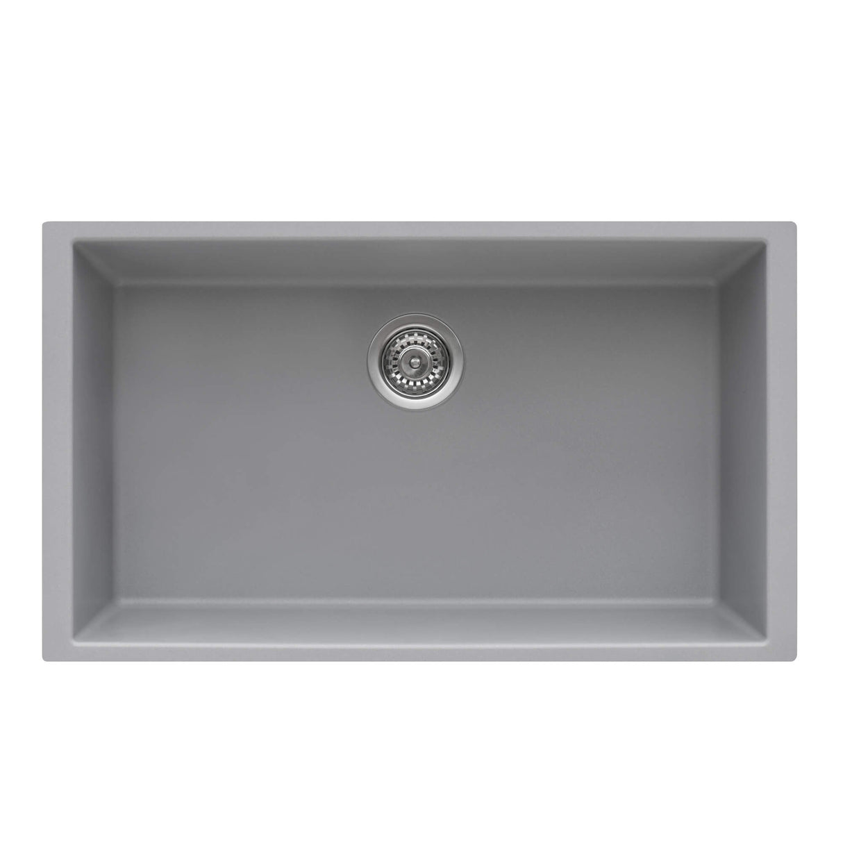 Ruvati 32 x 19 inch Granite Composite Undermount Single Bowl Kitchen Sink - Silver Gray - RVG2080GR