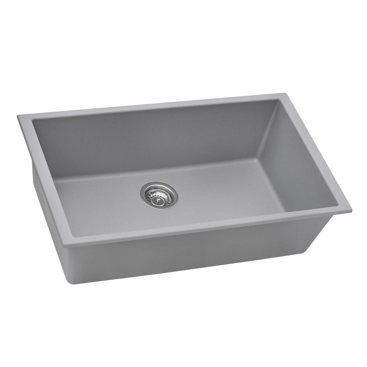 Ruvati 32 x 19 inch Granite Composite Undermount Single Bowl Kitchen Sink - Silver Gray - RVG2080GR