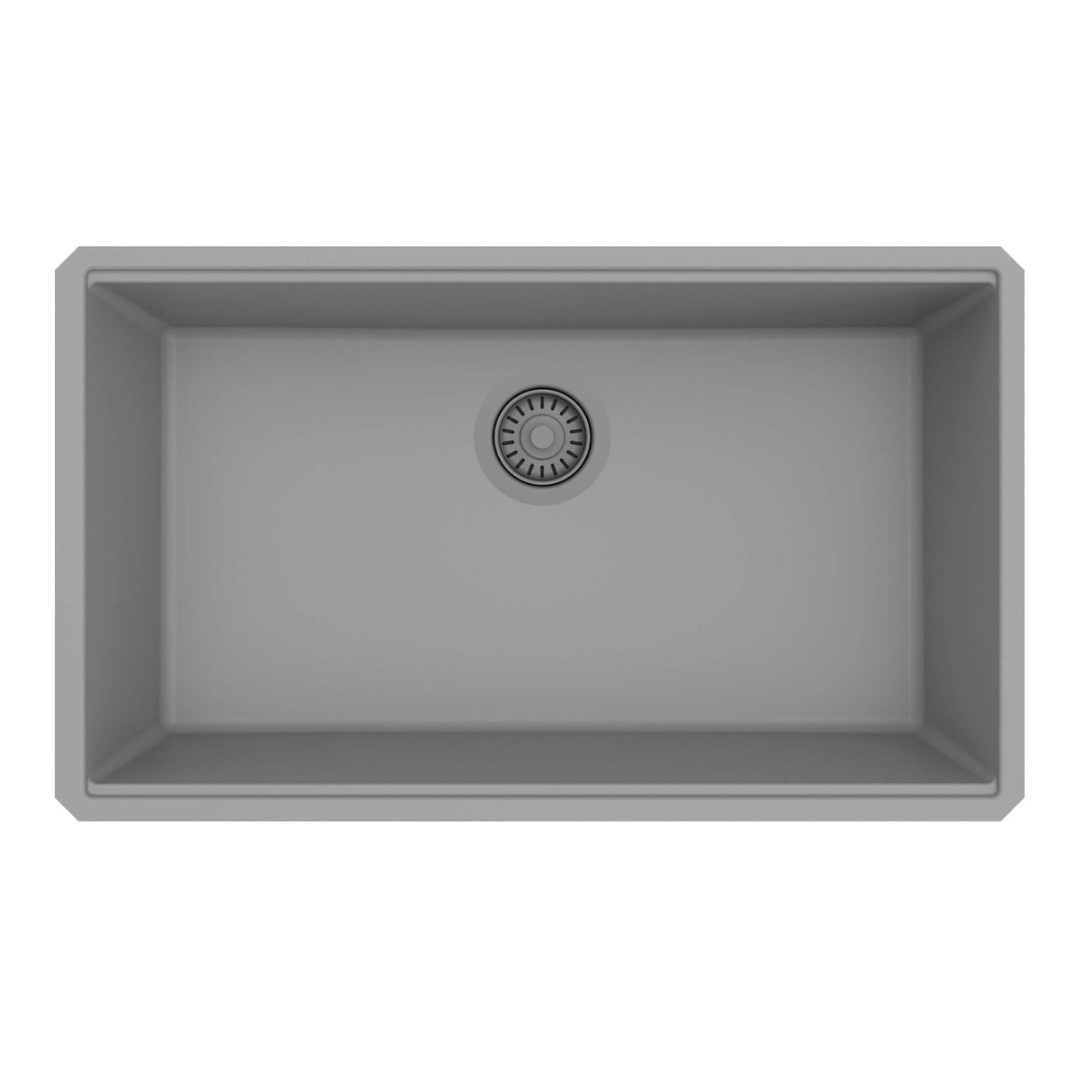 Ruvati 32 x 19 inch Granite Composite Undermount Single Bowl Kitchen Sink - Urban Gray - RVG2080UG
