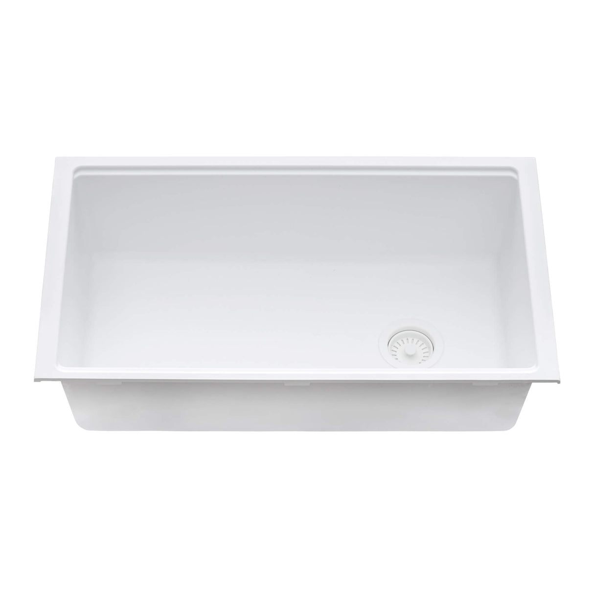 Ruvati 33-inch Granite Composite Workstation Undermount Kitchen Sink Single Bowl White - RVG2302WH