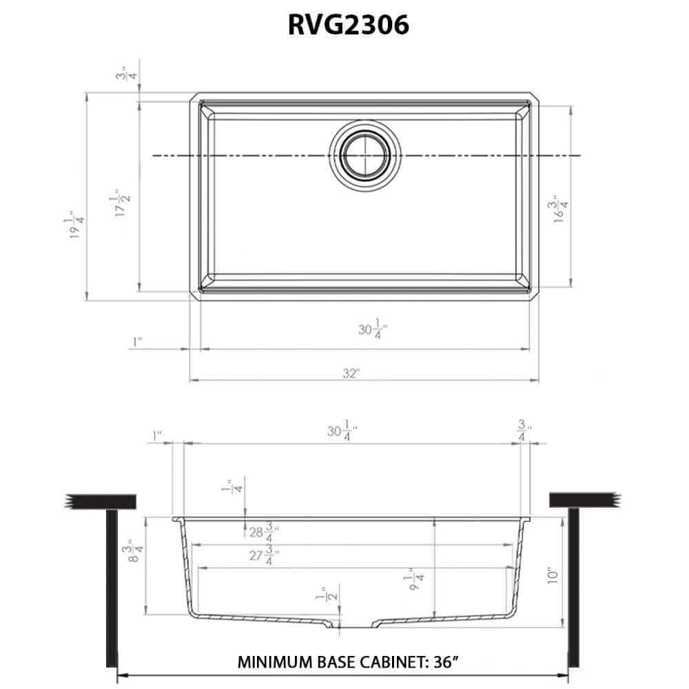 Ruvati 33-inch Undermount Workstation Granite Composite Kitchen Sink Urban Gray - RVG2306UG