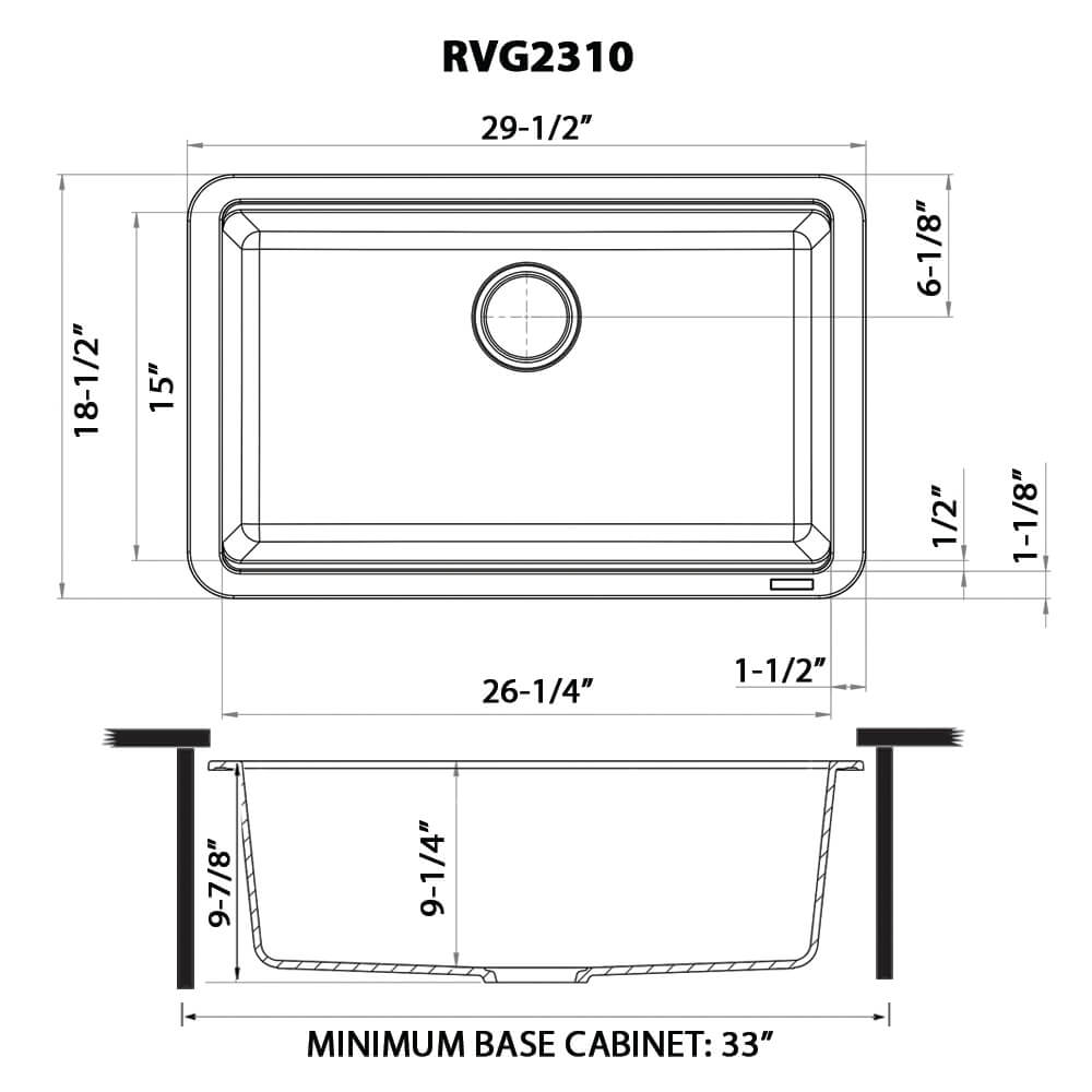 Ruvati 30-inch Granite Composite Workstation Urban Gray Dual Mount Kitchen Sink - RVG2310UG