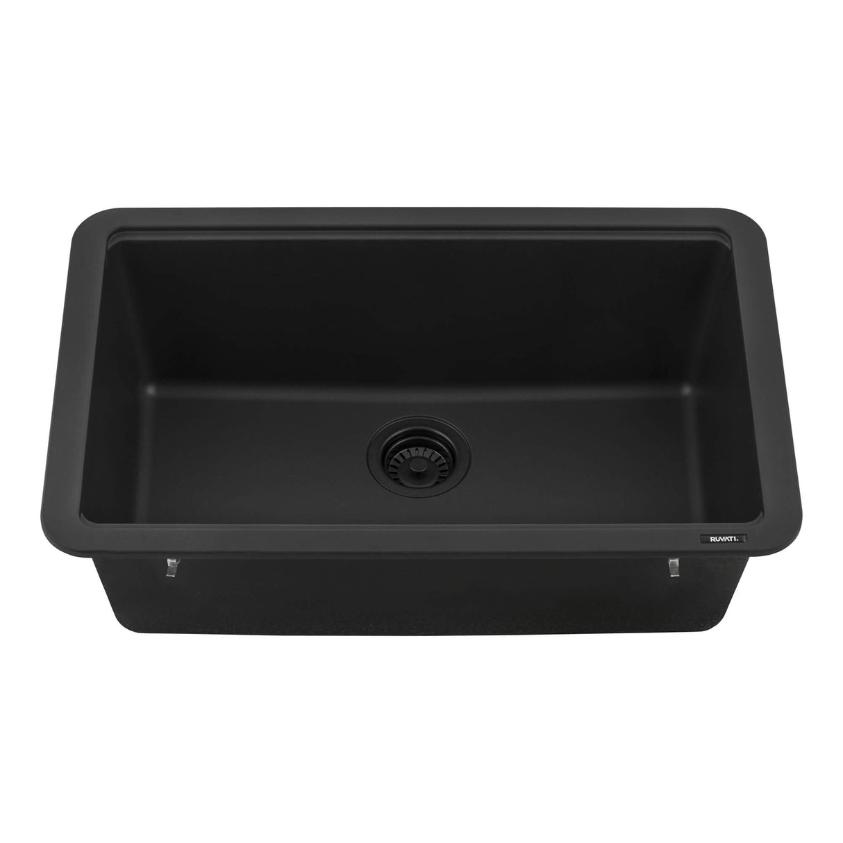 Ruvati 30-inch Granite Composite Workstation Matte Black Dual Mount Kitchen Sink - RVG2310BK