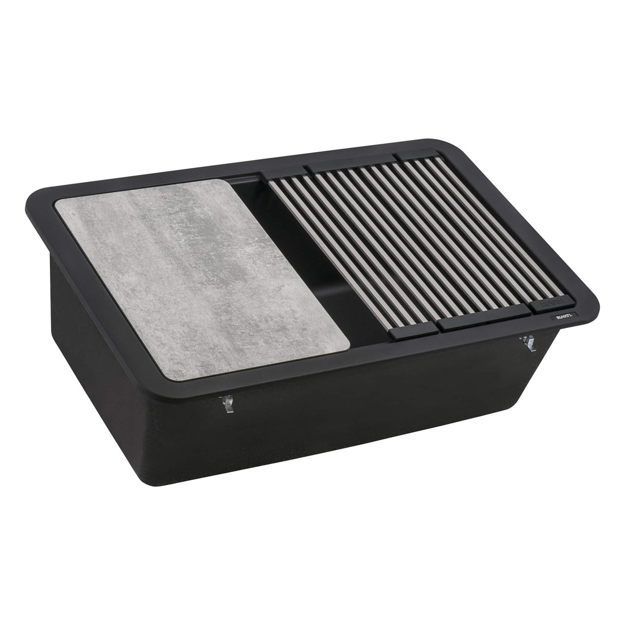 Ruvati 30-inch Granite Composite Workstation Matte Black Dual Mount Kitchen Sink - RVG2310BK