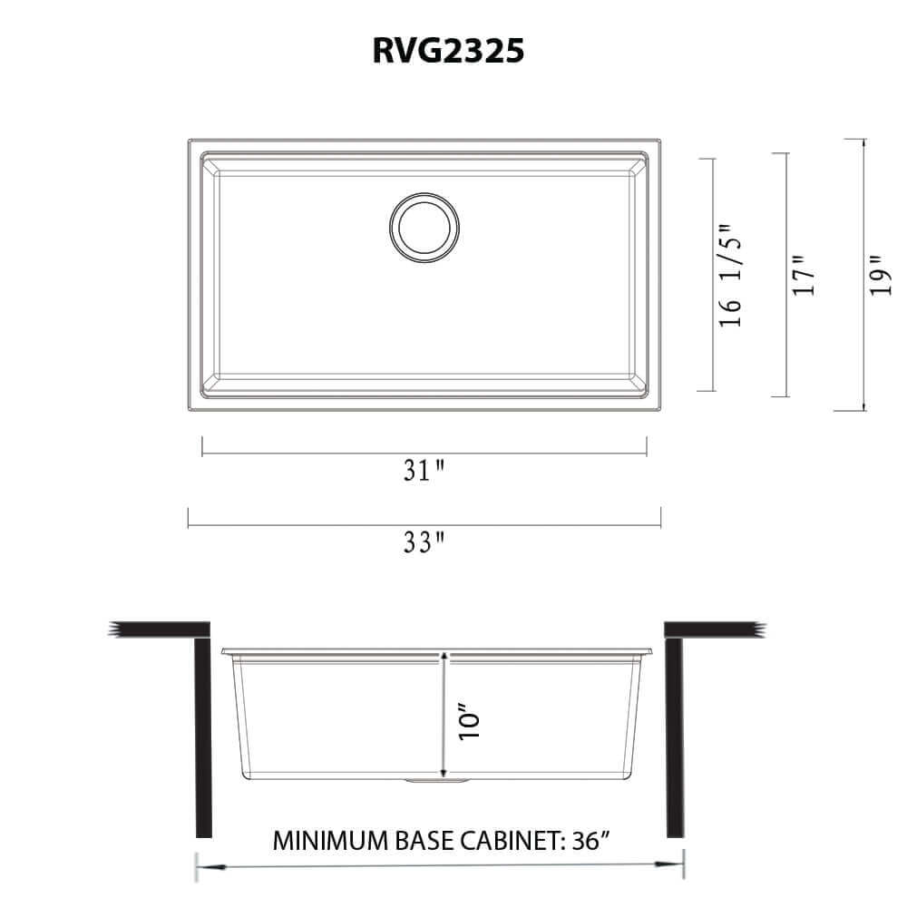 Ruvati 33-inch epiRock Workstation Warm White Undermount Kitchen Sink - RVG2325WB
