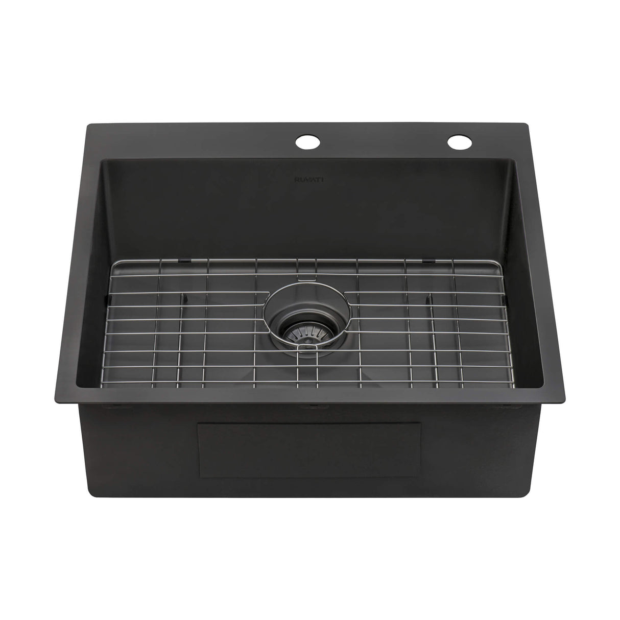 Ruvati 25 inch Gunmetal Black Stainless Steel Drop-in Topmount Kitchen Sink Single Bowl - RVH5007BL