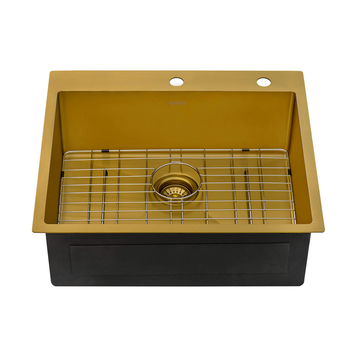 Ruvati 25 inch Polished Brass Matte Gold Drop-in Topmount Kitchen Sink Single Bowl - RVH5007GG