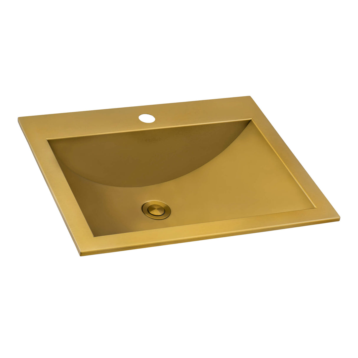 Ruvati 21 x 17 inch Brushed Gold Drop-in Topmount Bathroom Sink Polished Brass Stainless Steel - RVH5110GG
