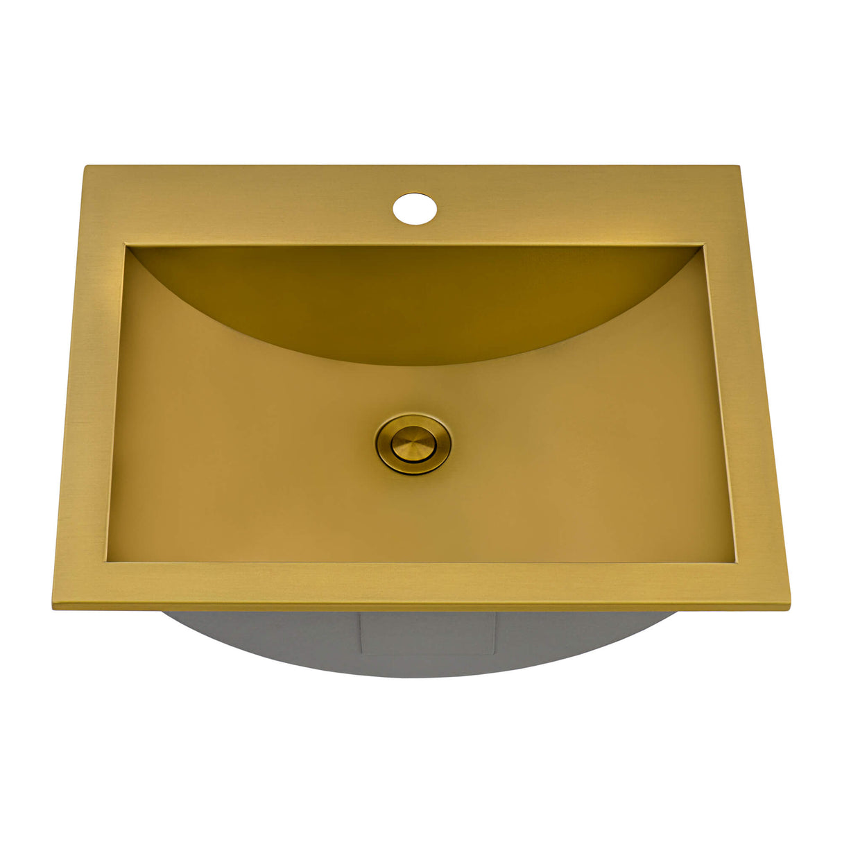 Ruvati 21 x 17 inch Brushed Gold Drop-in Topmount Bathroom Sink Polished Brass Stainless Steel - RVH5110GG