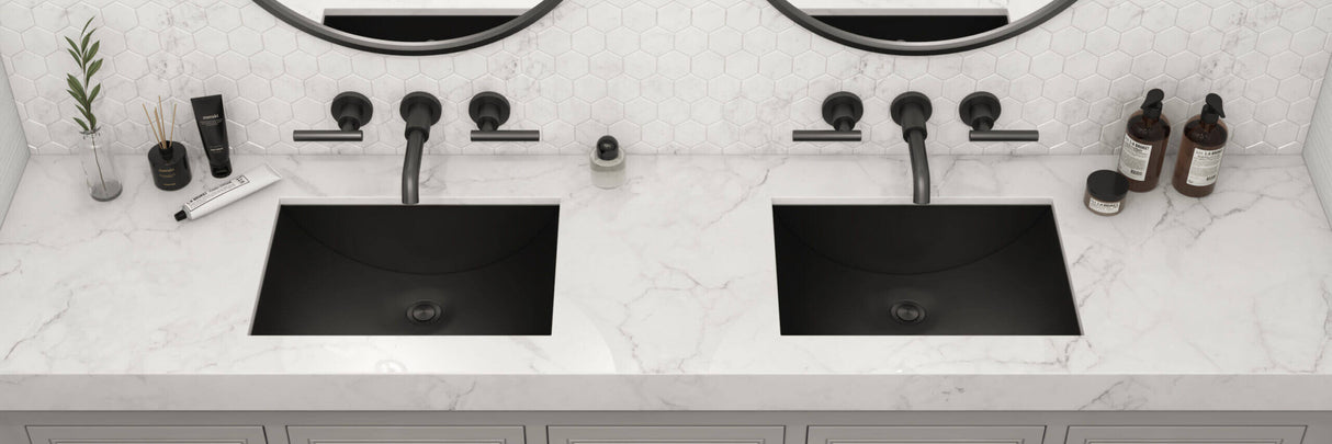 Ruvati 16 x 13 inch Gunmetal Black Undermount Bathroom Sink Stainless Steel - RVH6106BL