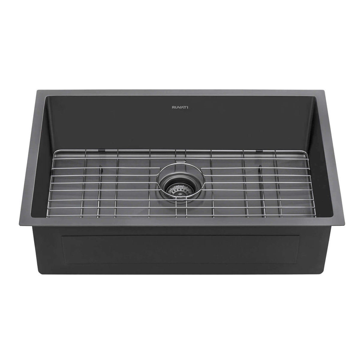 Ruvati 27-inch Undermount Gunmetal Black Stainless Steel Kitchen Sink 16 Gauge Single Bowl - RVH6127BL