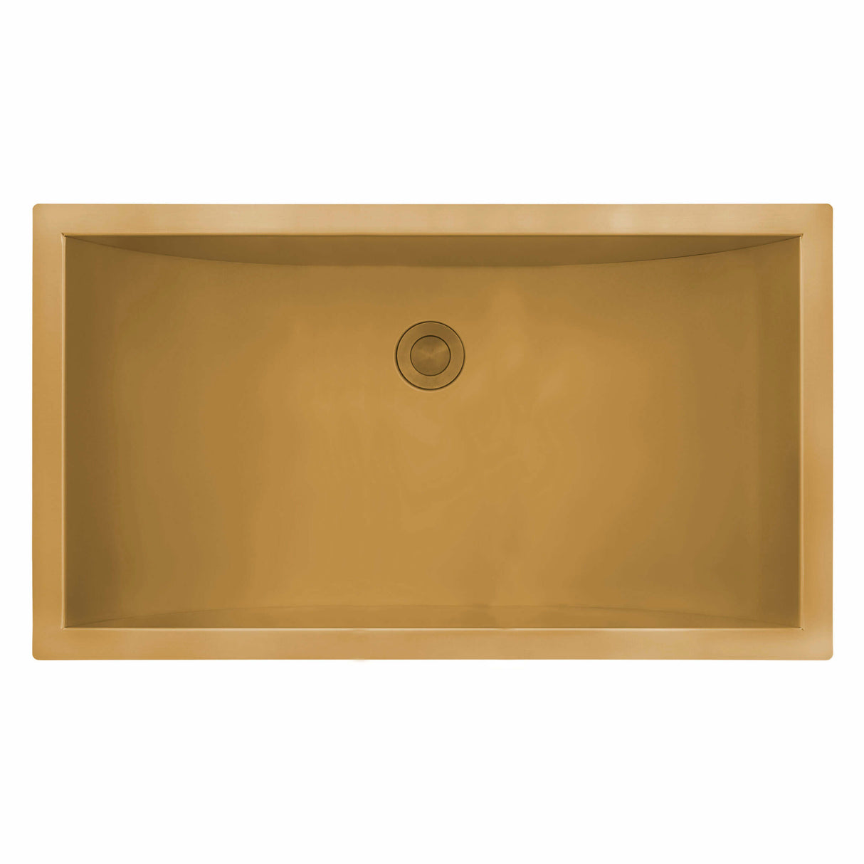 Ruvati 34 x 14 inch Brushed Gold Polished Brass Rectangular Bathroom Sink Undermount - RVH6134GG