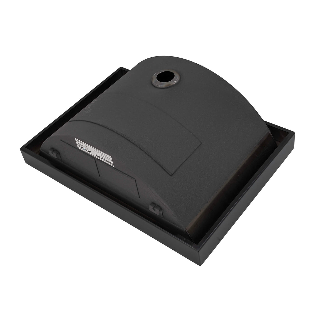 Ruvati 20 x 14 inch Semi-Recessed Drop-in Topmount Gunmetal Black Stainless Steel Rectangular Bathroom Sink - RVH6211BL