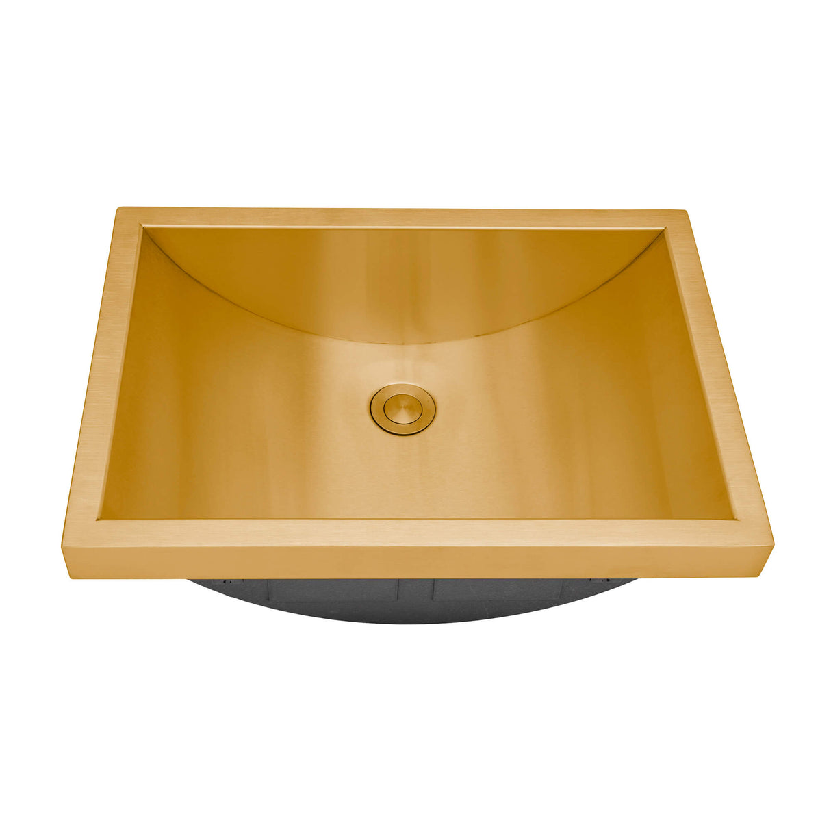 Ruvati 20 x 14 inch Semi-Recessed Drop-in Topmount Brushed Gold Polished Brass Rectangular Bathroom Sink - RVH6211GG