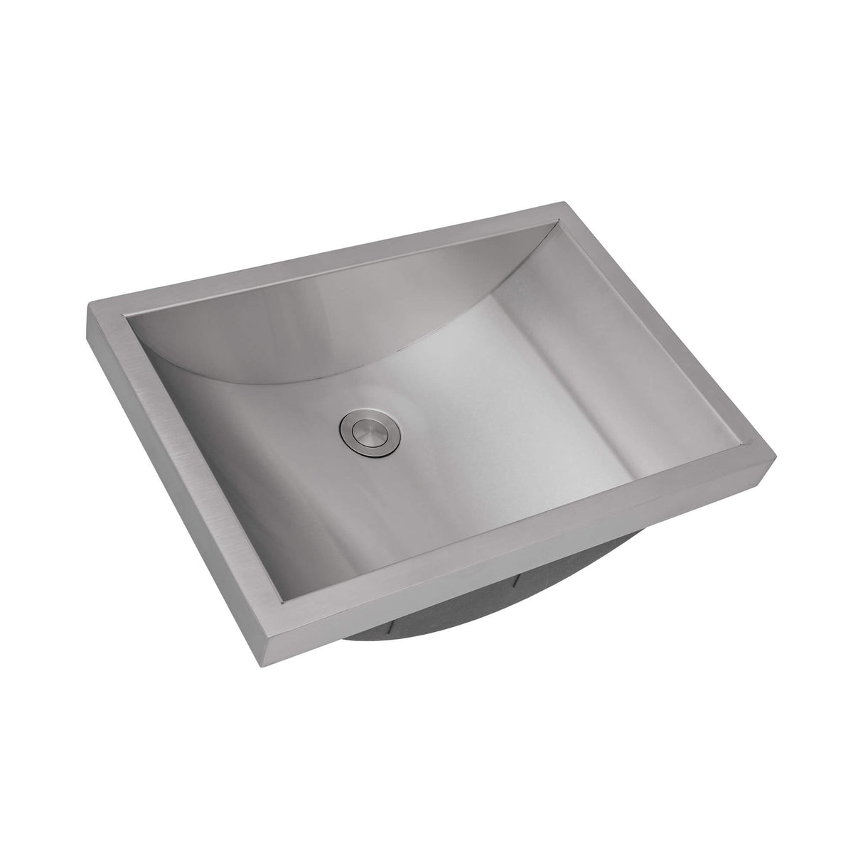 Ruvati 20 x 14 inch Semi-Recessed Drop-in Topmount Brushed Stainless Steel Rectangular Bathroom Sink - RVH6211ST