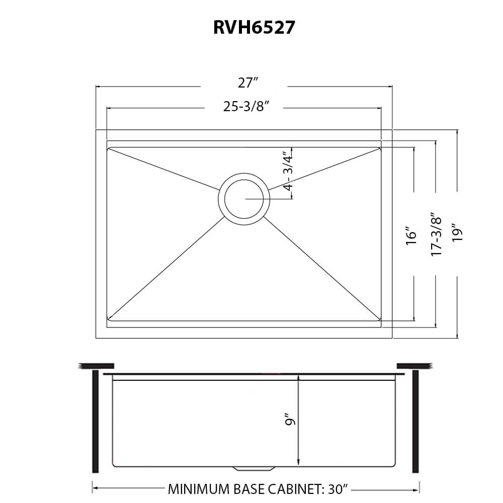 Ruvati 27 inch Polished Brass Matte Gold Workstation Undermount Kitchen Sink Single Bowl - RVH6527GG