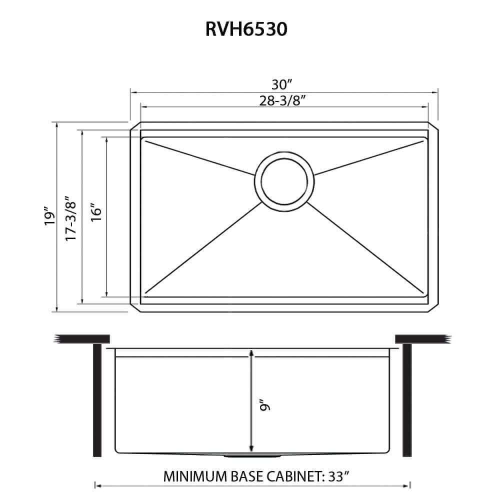 Ruvati 30-inch Gunmetal Black Stainless Steel Workstation Undermount Kitchen Sink Single Bowl - RVH6530BL