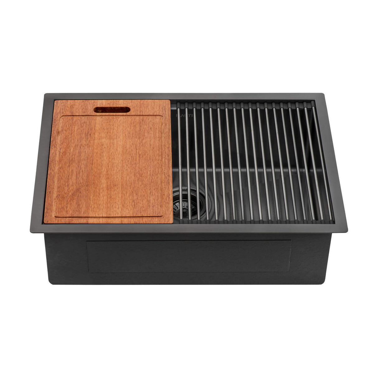 Ruvati 33 inch Gunmetal Black Stainless Steel Workstation Undermount Kitchen Sink Single Bowl - RVH6533BL