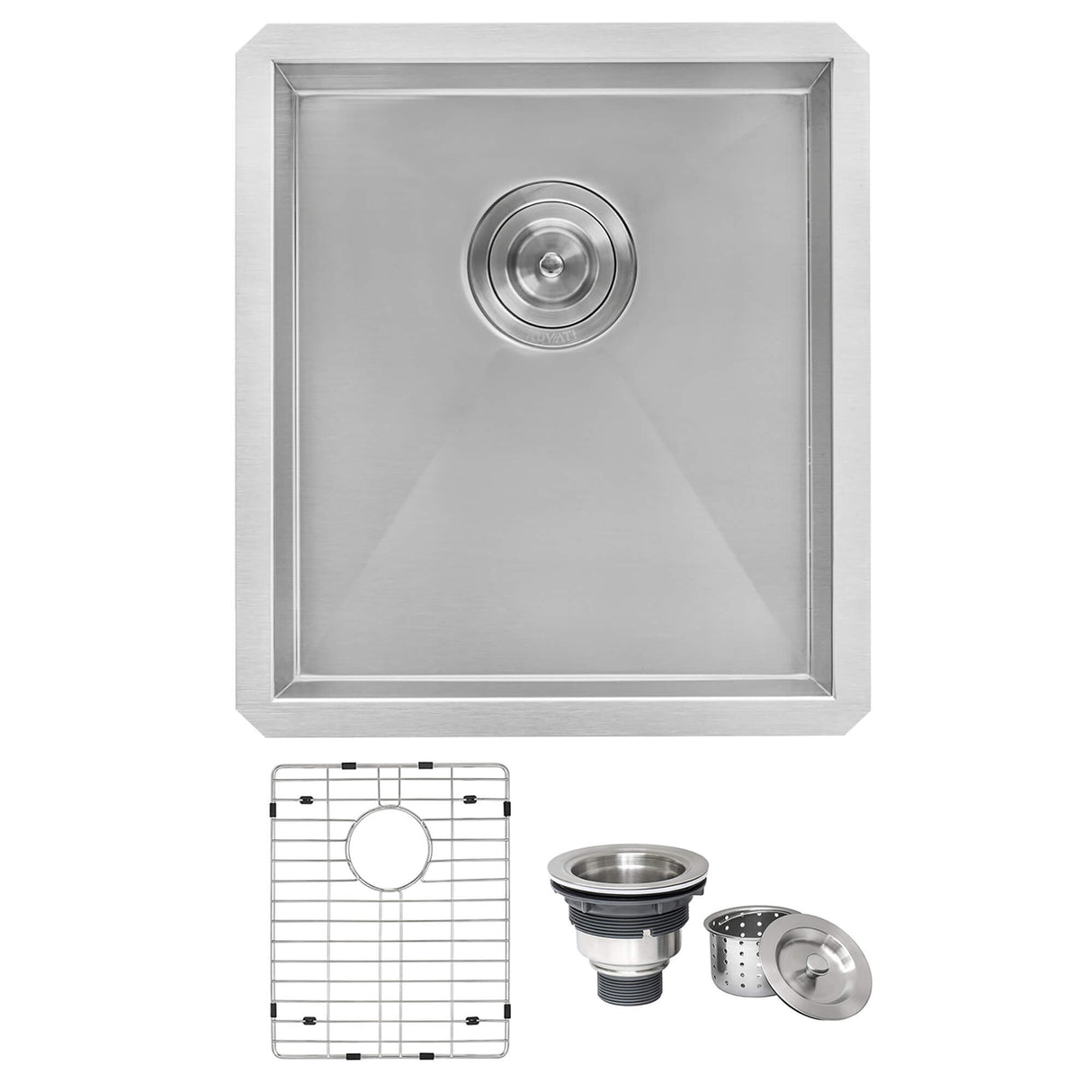 Ruvati 16-inch Undermount 16 Gauge Zero Radius Bar Prep Sink Stainless Steel Single Bowl - RVH7111