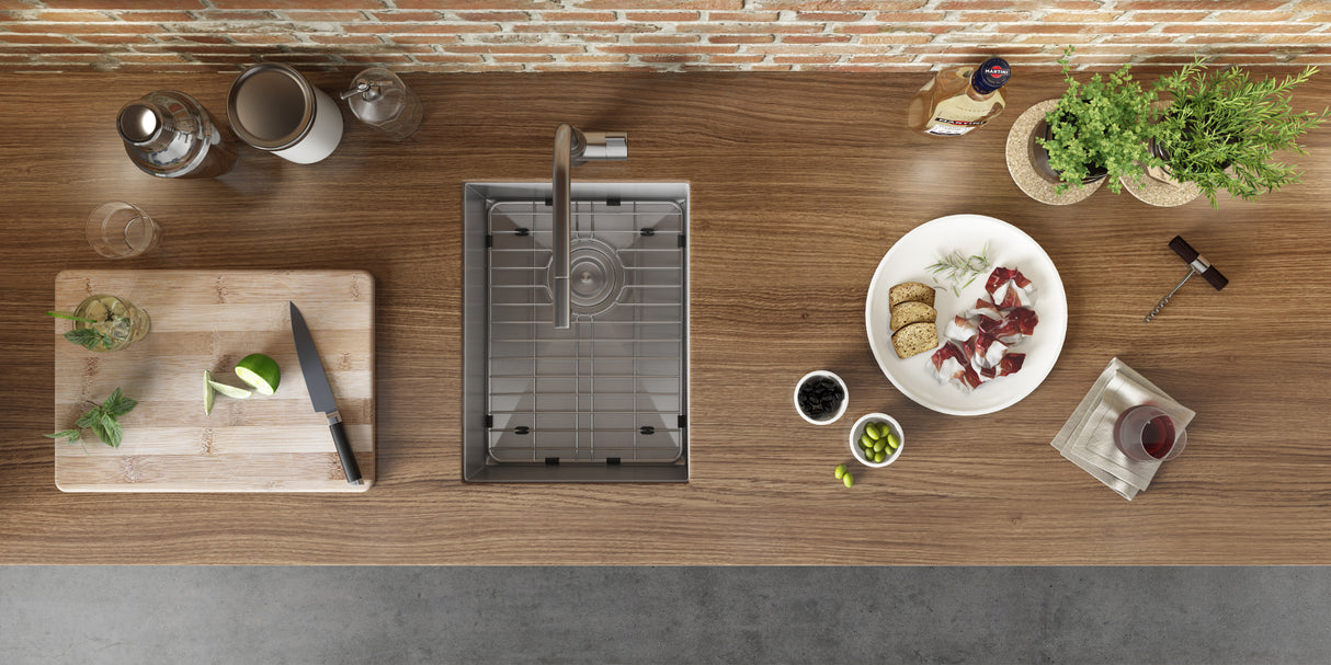 Ruvati 16-inch Undermount 16 Gauge Zero Radius Bar Prep Sink Stainless Steel Single Bowl - RVH7111