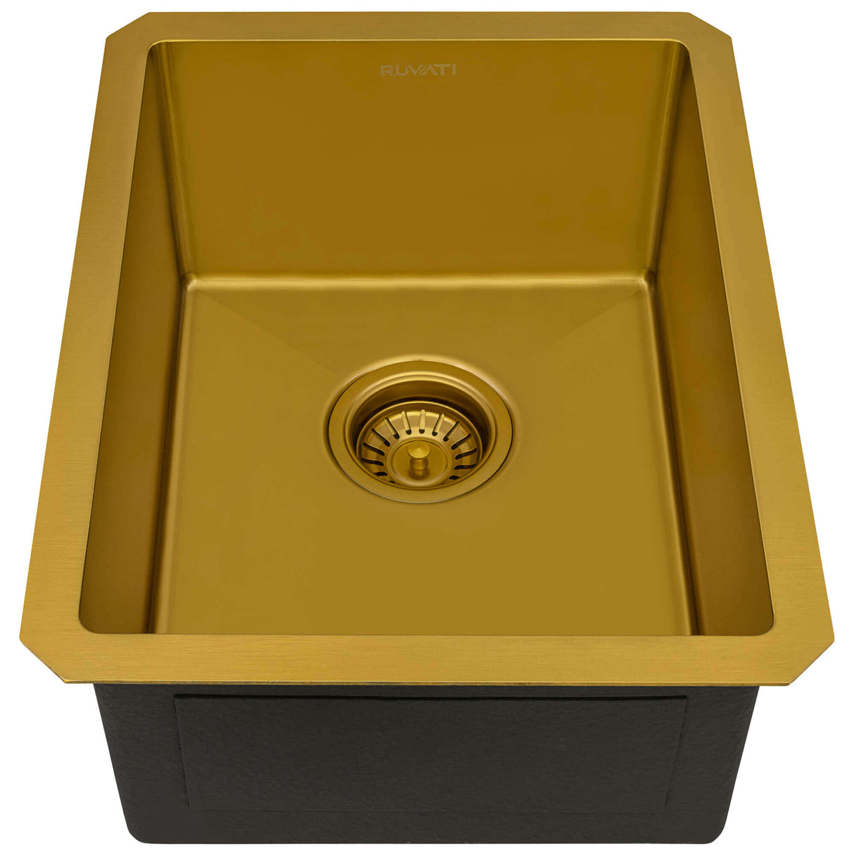 Ruvati 14-inch Polished Brass Matte Gold Stainless Steel Undermount Bar Prep Sink - RVH7114GG