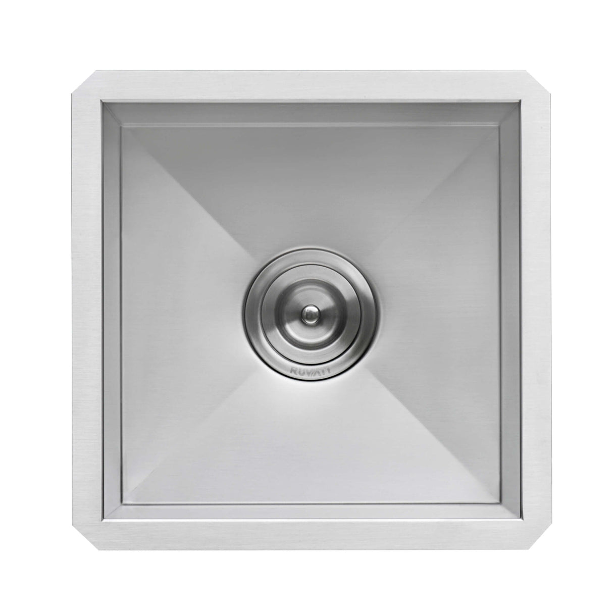 Ruvati 15 x 15 inch Undermount 16 Gauge Zero Radius Bar Prep Square Kitchen Sink Single Bowl - RVH7115