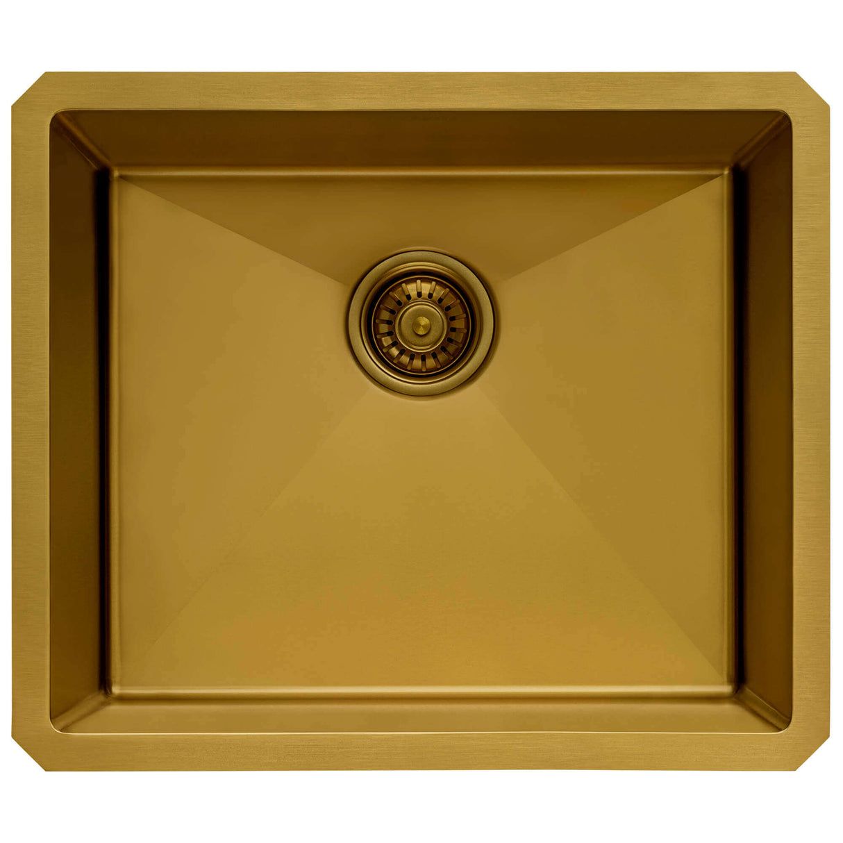Ruvati 21-inch Polished Brass Matte Gold Stainless Steel Undermount Bar Prep Kitchen Sink 16 Gauge Rounded Corners Single Bowl - RVH7121GG