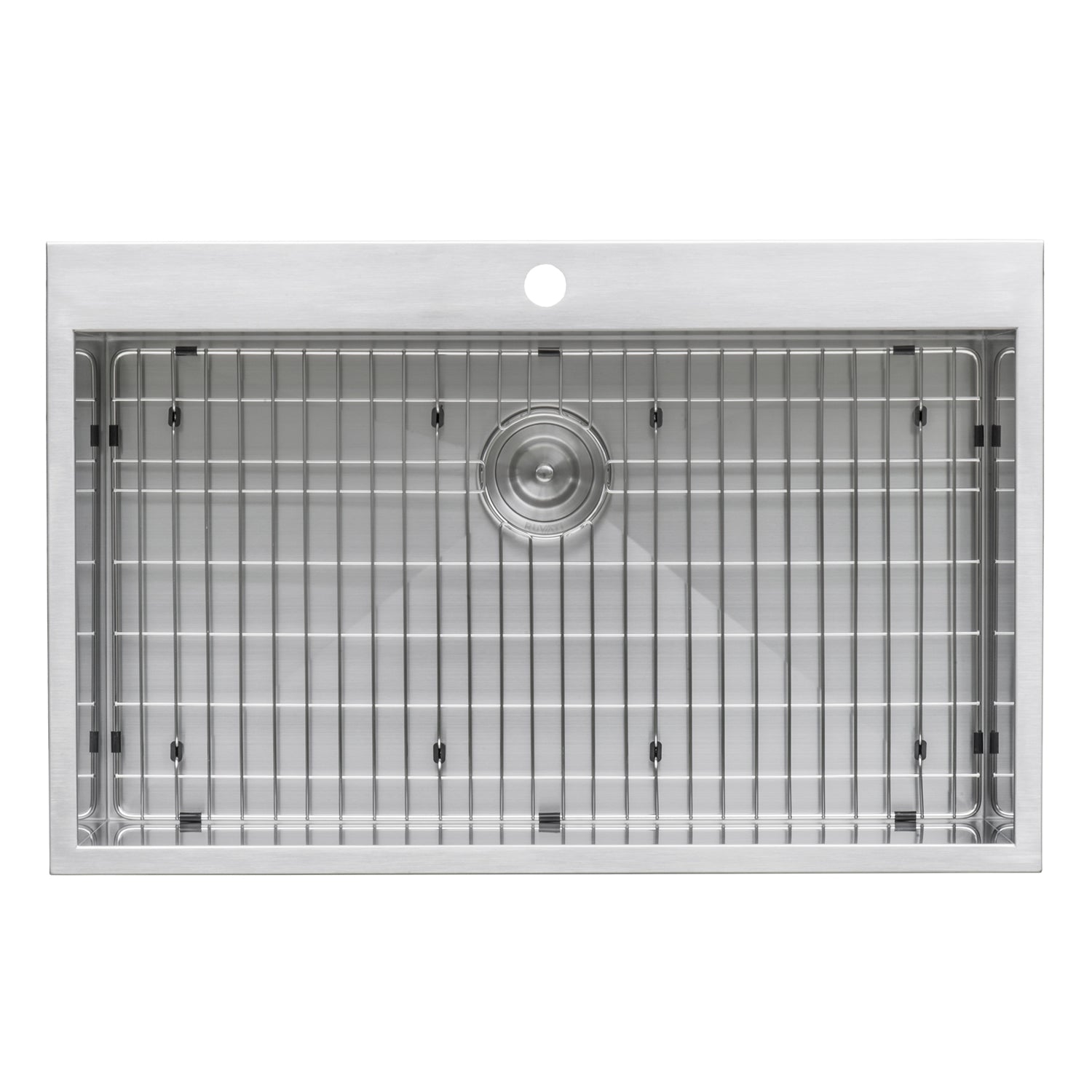 Ruvati 33 x 22 Drop-in Topmount 16 Gauge Zero Radius Stainless Steel Kitchen Sink Single Bowl - 1 hole - RVH8000