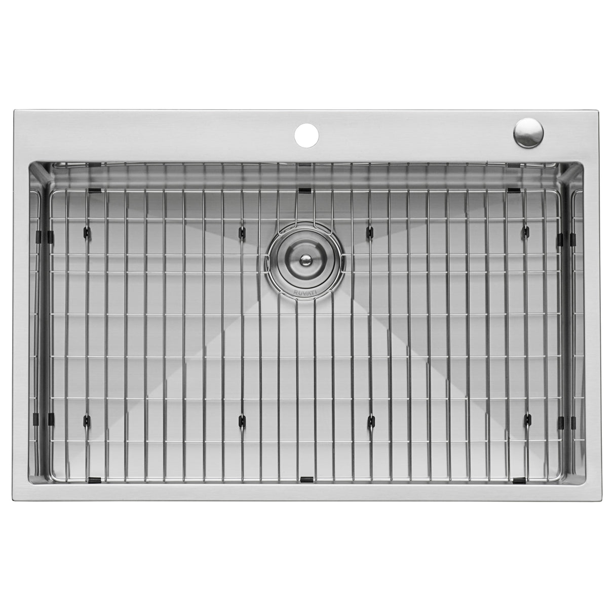 Ruvati 33 x 22 inch Drop-in 16 Gauge Stainless Steel Rounded Corners Topmount Kitchen Sink Single Bowl - RVH8005