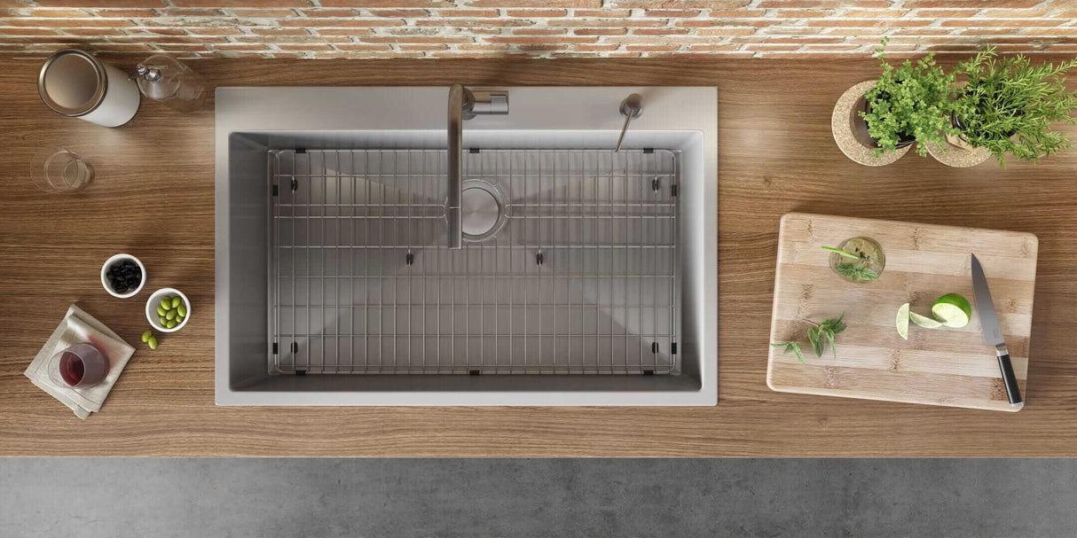 Ruvati 27 x 20 inch Drop-in 16 Gauge Stainless Steel Rounded Corners Topmount Kitchen Sink Single Bowl - RVH8017