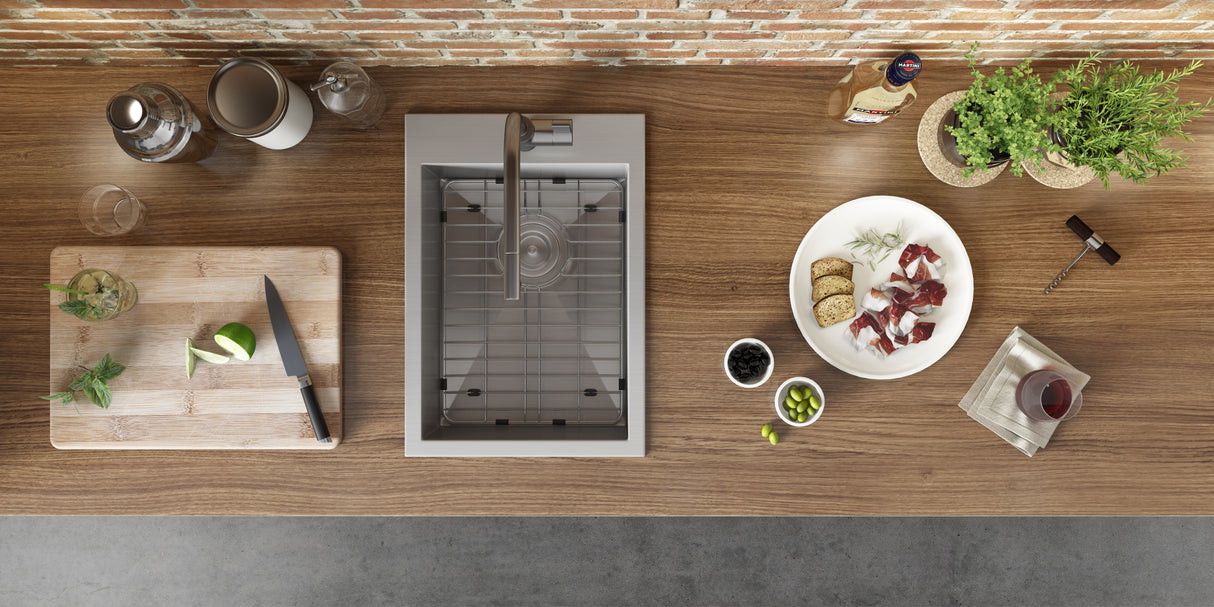 Ruvati 15 x 20 inch Drop-in Topmount Bar Prep Sink 16 Gauge Stainless Steel Single Bowl - RVH8110