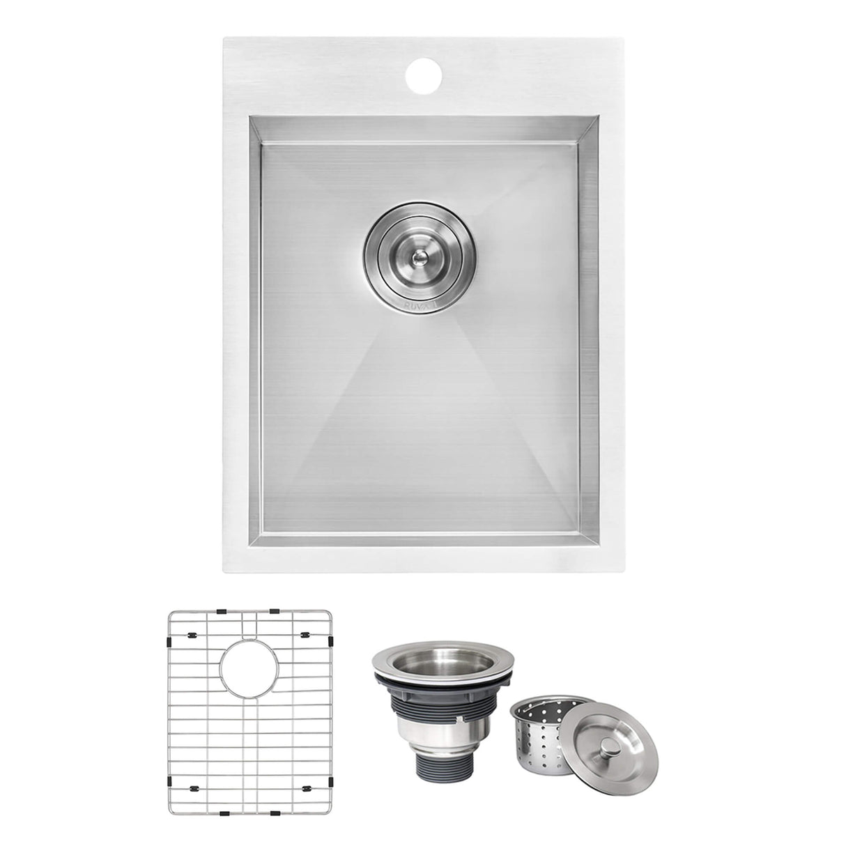 Ruvati 15 x 20 inch Drop-in Topmount Bar Prep Sink 16 Gauge Stainless Steel Single Bowl - RVH8110