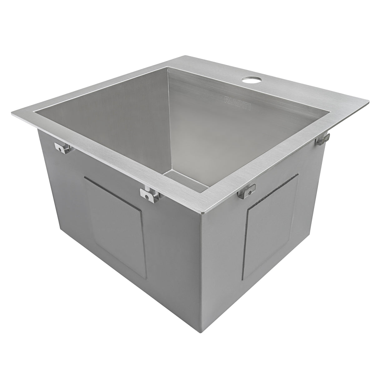 Ruvati 15 x 15 inch Drop-in Topmount Bar Prep Sink 16 Gauge Stainless Steel Single Bowl - RVH8115