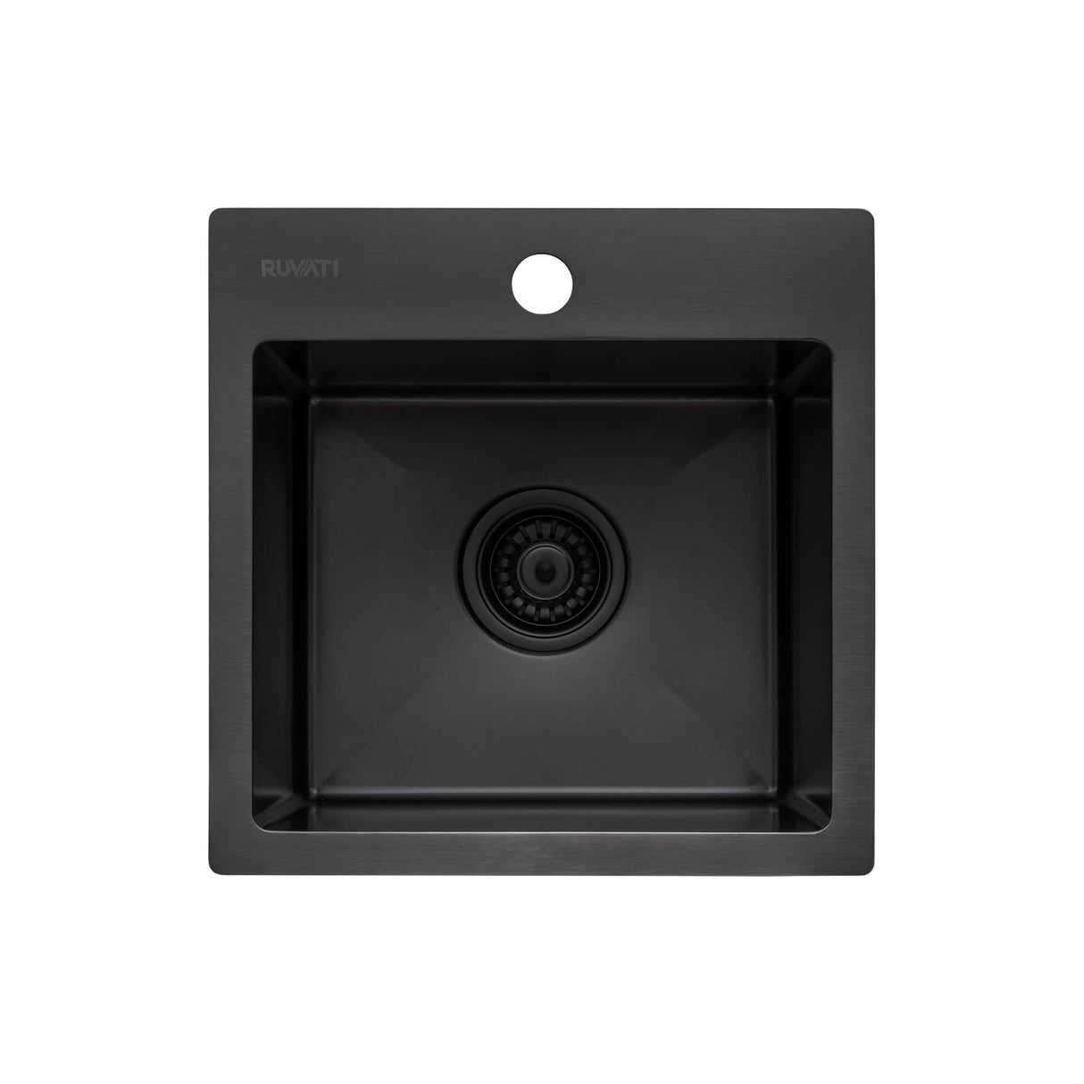 Ruvati 15 inch Gunmetal Black Stainless Steel Drop-in Topmount Bar Prep Sink Single Bowl - RVH8115BL