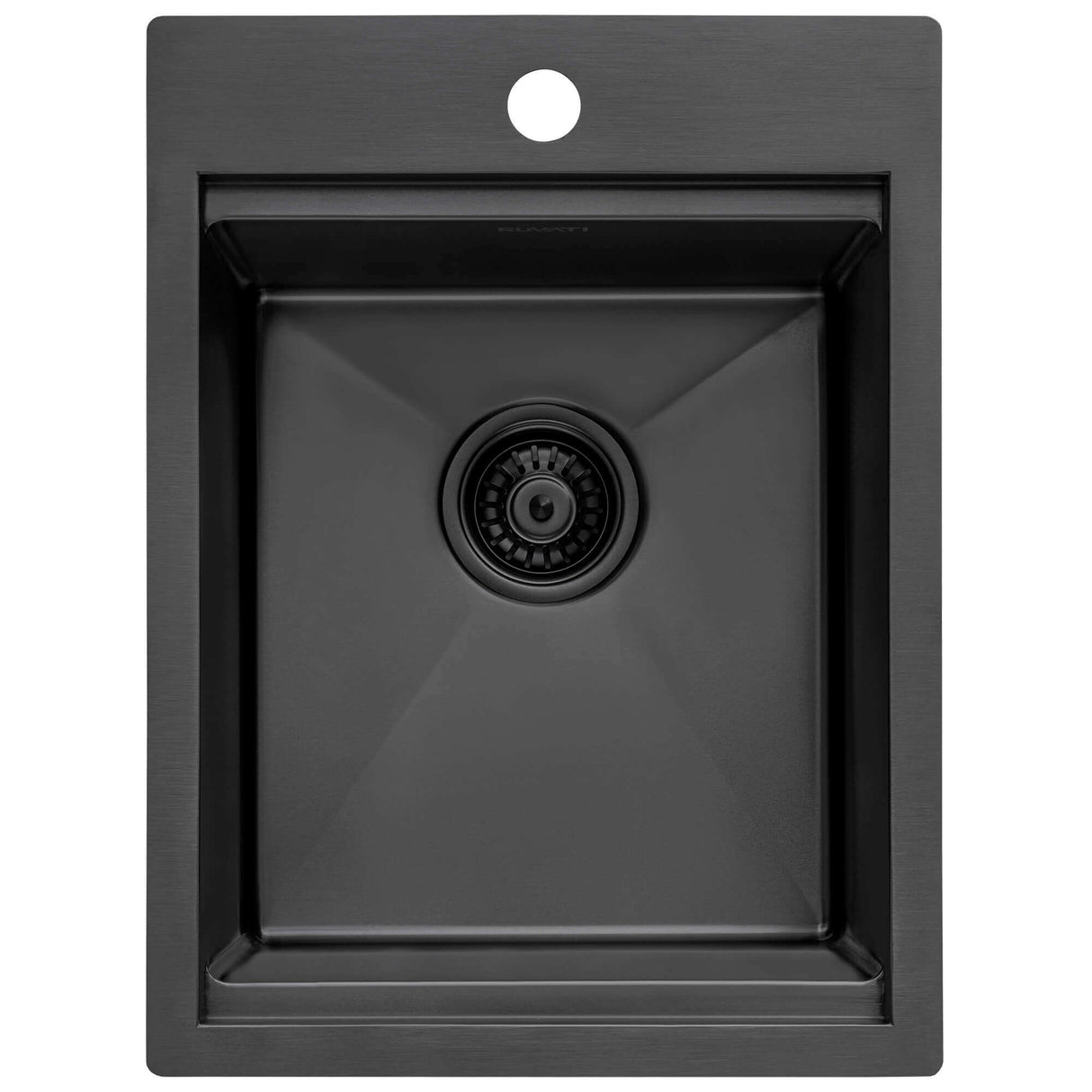 Ruvati 15 x 20 inch Gunmetal Black Stainless Steel Workstation Wet Bar Sink Drop-in Topmount - RVH8210BL