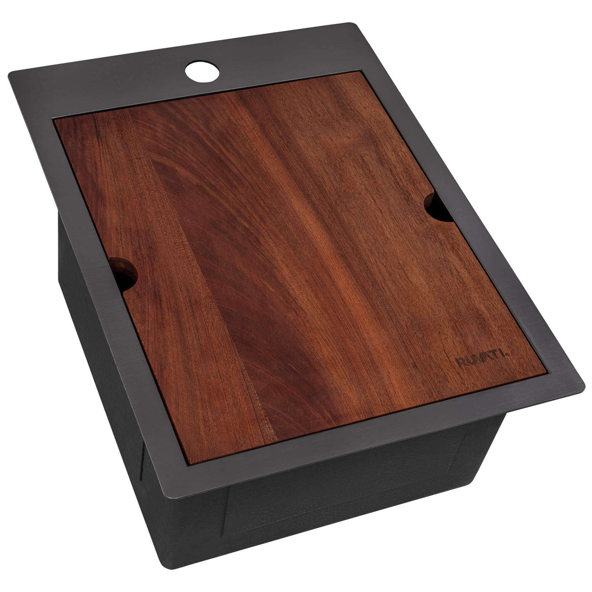 Ruvati 15 x 20 inch Gunmetal Black Stainless Steel Workstation Wet Bar Sink Drop-in Topmount - RVH8210BL