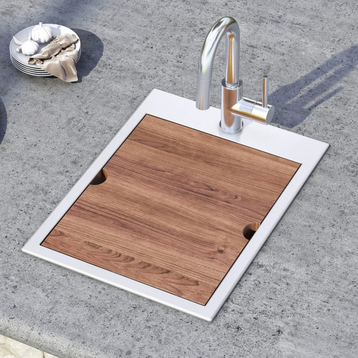 Ruvati 15 x 20 inch Workstation Drop-in Topmount Bar Prep RV Sink 16 Gauge Stainless Steel - RVH8210