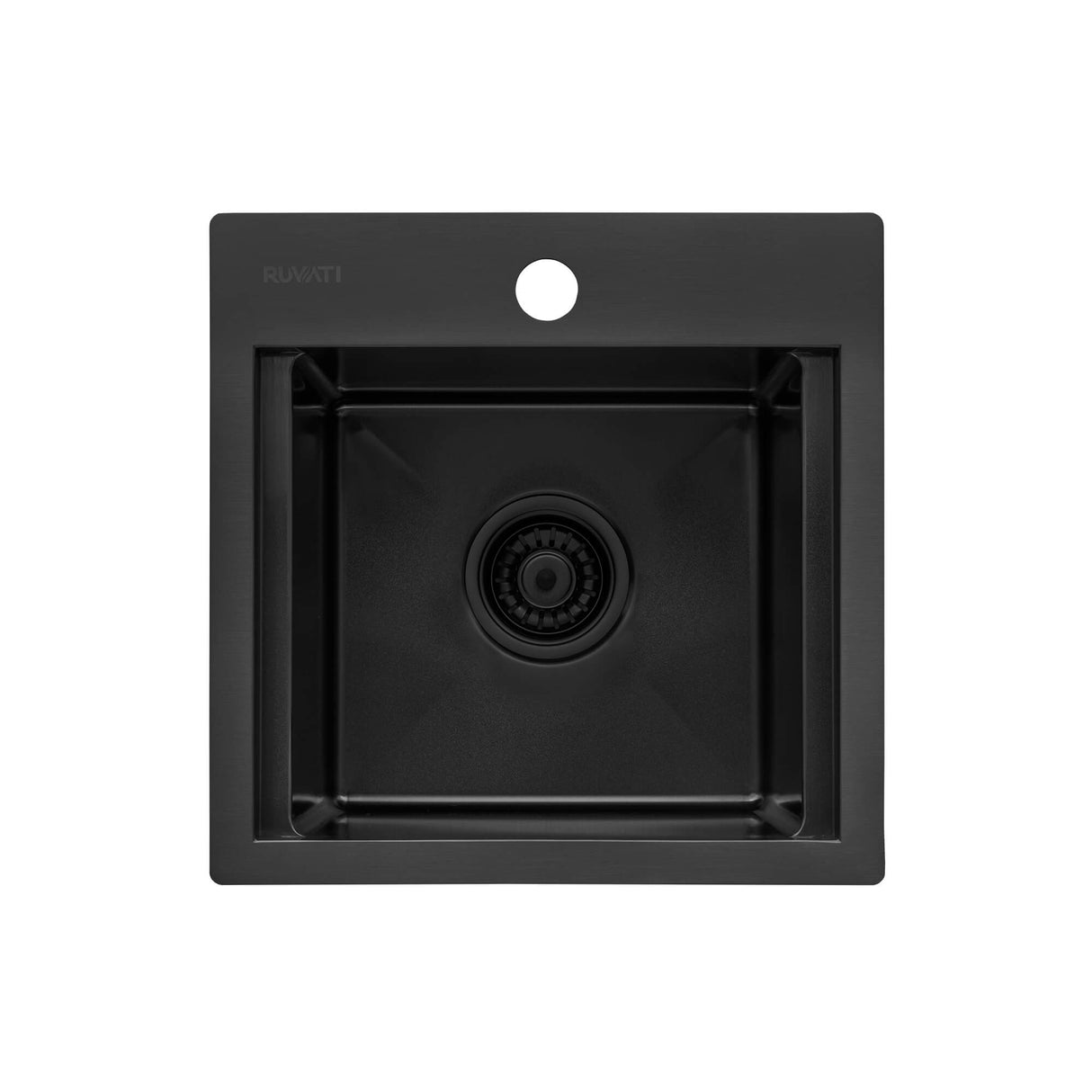 Ruvati 15 inch Gunmetal Black Stainless Steel Workstation Wet Bar Sink Drop-in Topmount - RVH8215BL