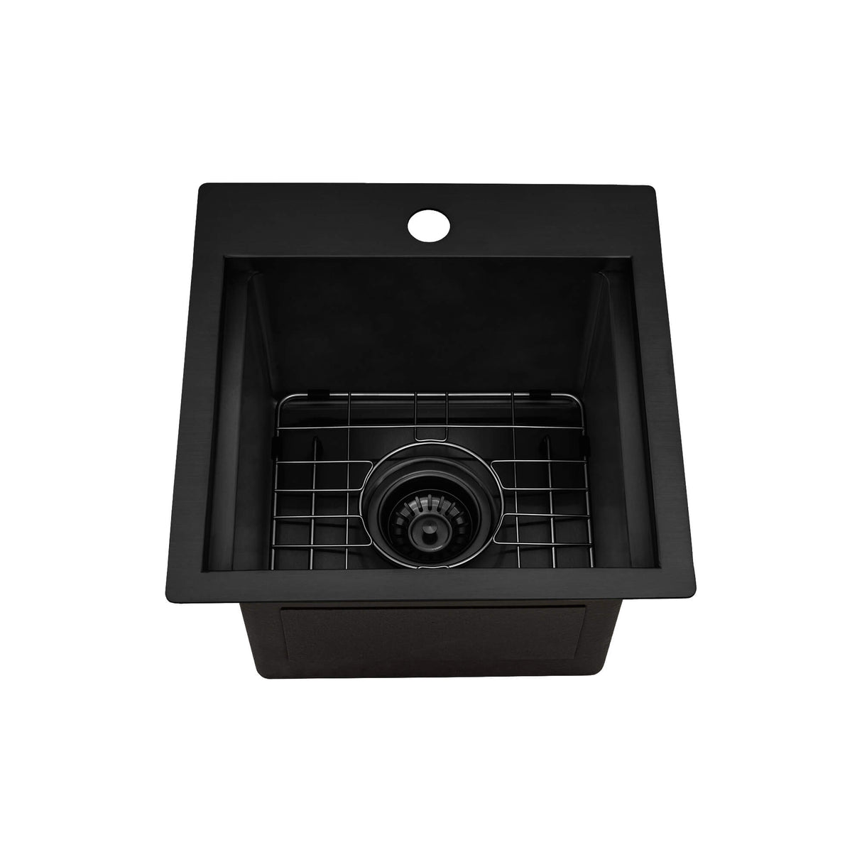 Ruvati 15 inch Gunmetal Black Stainless Steel Workstation Wet Bar Sink Drop-in Topmount - RVH8215BL
