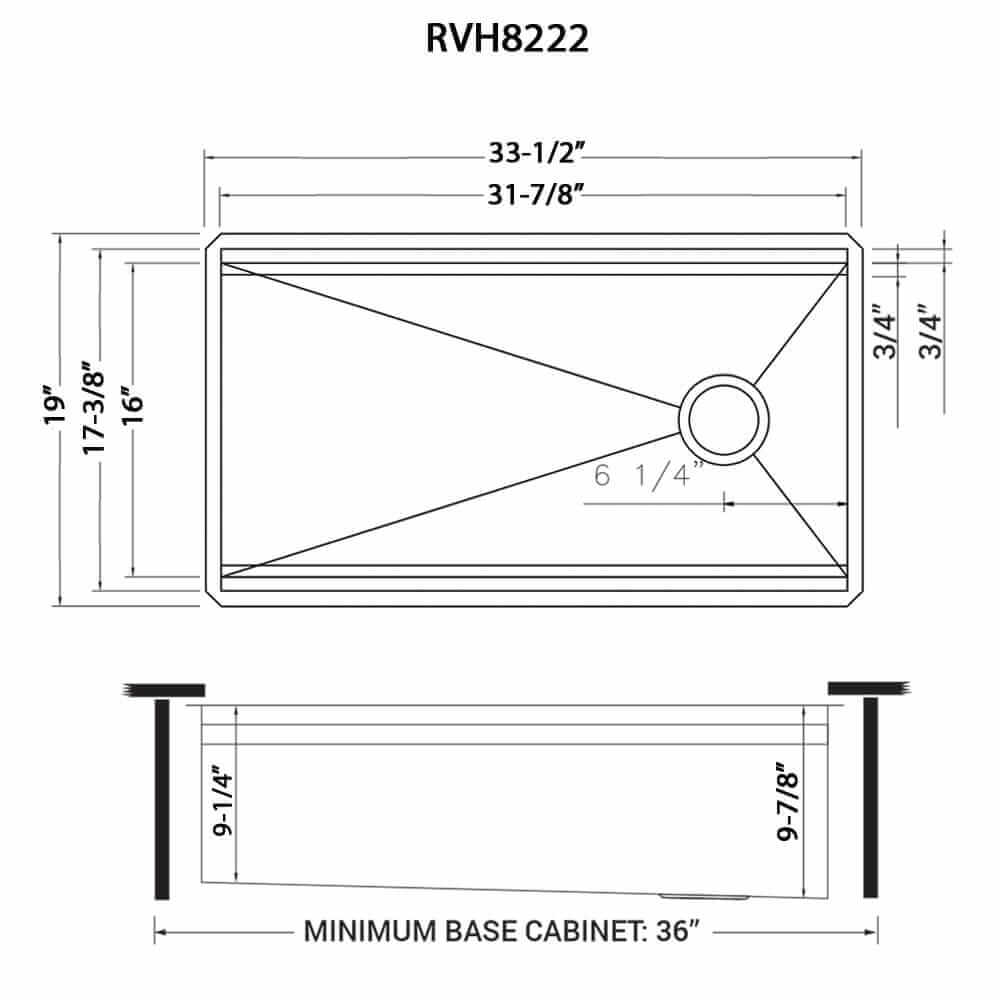 Ruvati 33-inch Workstation Two-Tiered Ledge Kitchen Sink Undermount 16 Gauge Stainless Steel - RVH8222