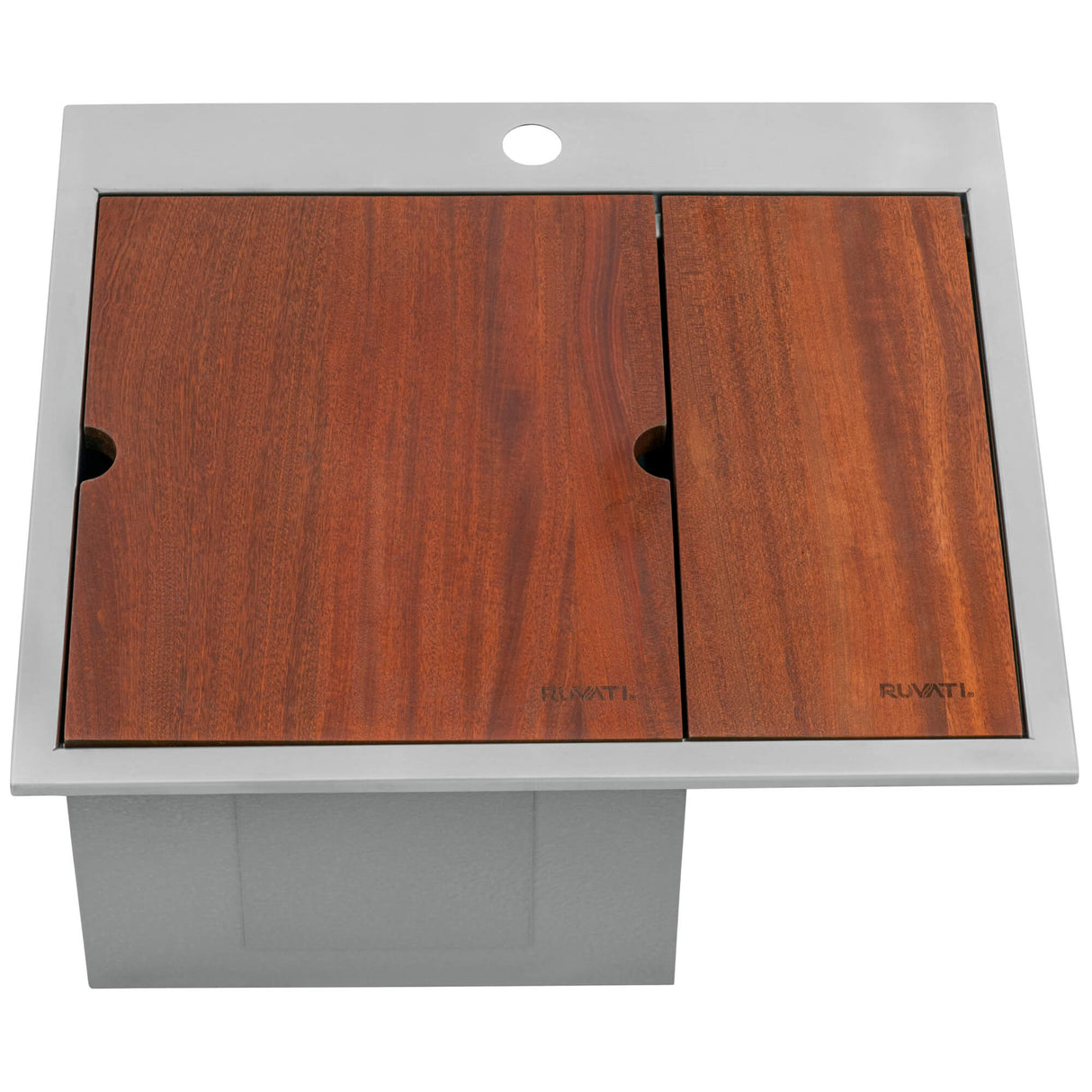 Ruvati Glass Rinser Sink 22 inch Workstation for Wet Bar Bottle Washer Drop in Topmount - RVH8262ST