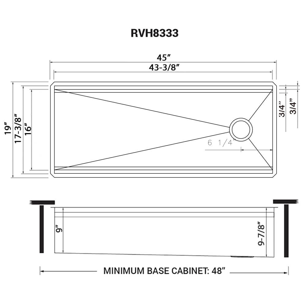 Ruvati 45-inch Workstation Two-Tiered Ledge Kitchen Sink Undermount 16 Gauge Stainless Steel - RVH8333