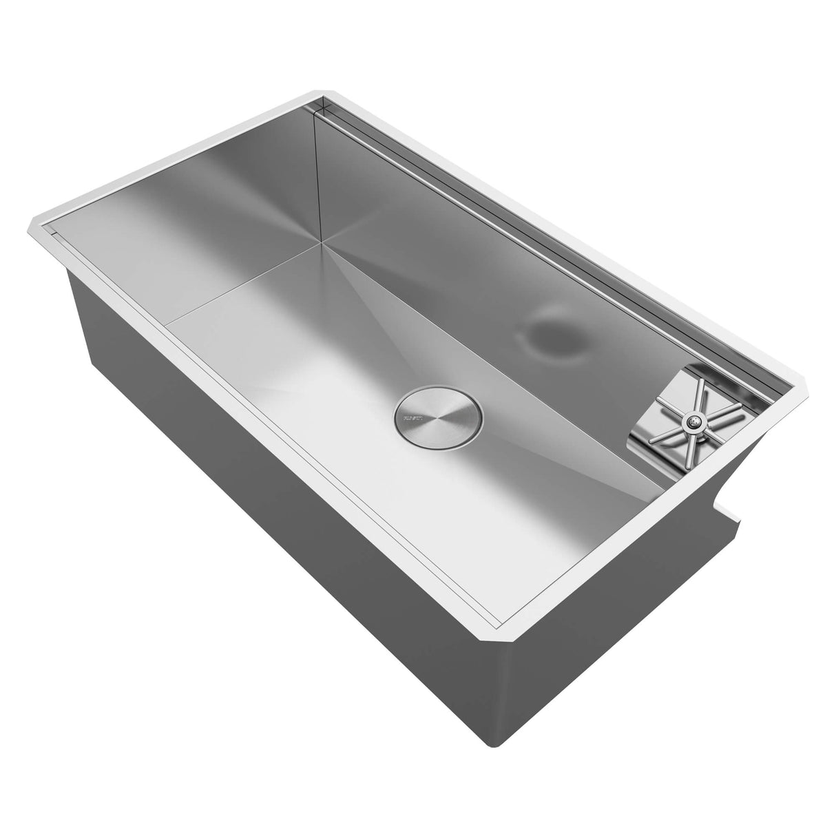 Ruvati 32-inch Glass Rinser Sink Workstation Ledge Undermount 16 Gauge Stainless Steel Kitchen Sink Single Bowl - RVH8512